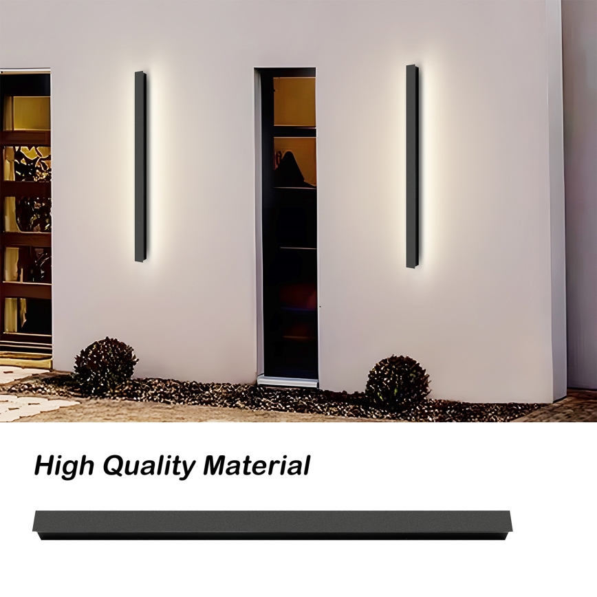 Brilagi - Aplique mural exterior LED LINEAR LED/22W/230V 3000K IP65 100 cm negro