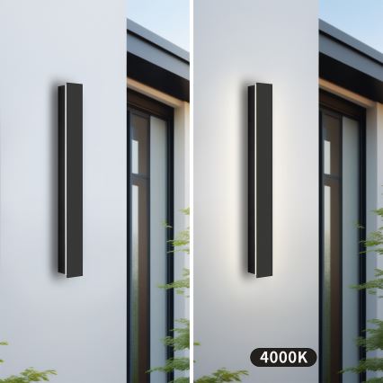 Brilagi - Aplique de pared LED para exterior LINEAR LED/12W/230V 4000K IP65 50 cm negro