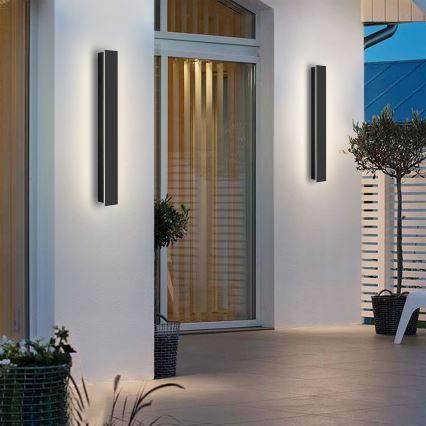 Brilagi - Aplique de pared LED para exterior LINEAR LED/12W/230V 4000K IP65 50 cm negro
