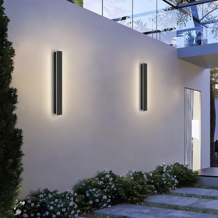 Brilagi - Aplique de pared LED para exterior LINEAR LED/12W/230V 4000K IP65 50 cm negro