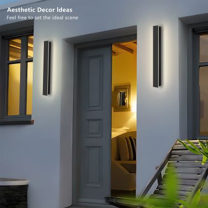 Brilagi - Aplique de pared LED para exterior LINEAR LED/12W/230V 4000K IP65 50 cm negro