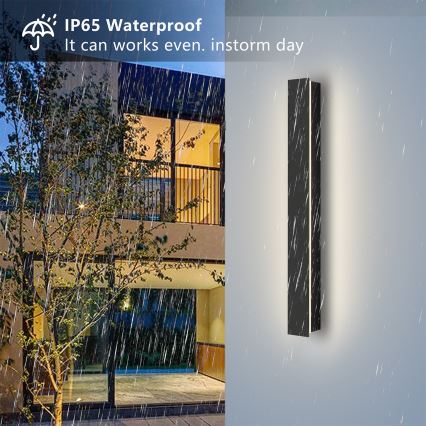 Brilagi - Aplique de pared LED para exterior LINEAR LED/12W/230V 4000K IP65 50 cm negro