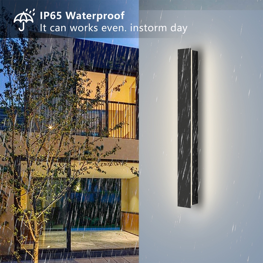 Brilagi - Aplique de pared LED para exterior LINEAR LED/12W/230V 4000K IP65 50 cm negro
