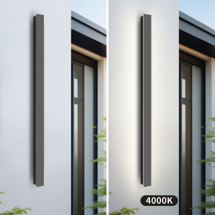 Brilagi - Aplique LED de pared para exterior LINEAR, 22W, 230V, 4000K, IP65, 100 cm, antracita, IRC 90