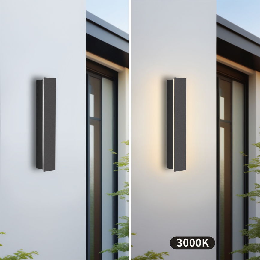 Brilagi - Aplique de pared exterior LED LINEAR LED/8W/230V 3000K IP65 30 cm antracita
