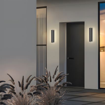 Brilagi - Aplique de pared exterior LED LINEAR LED/8W/230V 3000K IP65 30 cm antracita