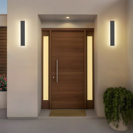 Brilagi - Aplique de pared exterior LED LINEAR LED/8W/230V 3000K IP65 30 cm antracita