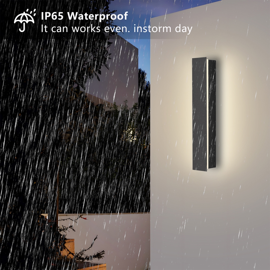 Brilagi - Aplique de pared exterior LED LINEAR LED/8W/230V 3000K IP65 30 cm antracita