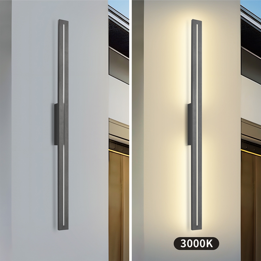 Brilagi - Aplique de pared exterior LED LINEO LED/24W/230V 3000K IP65 100 cm antracita CRI 90
