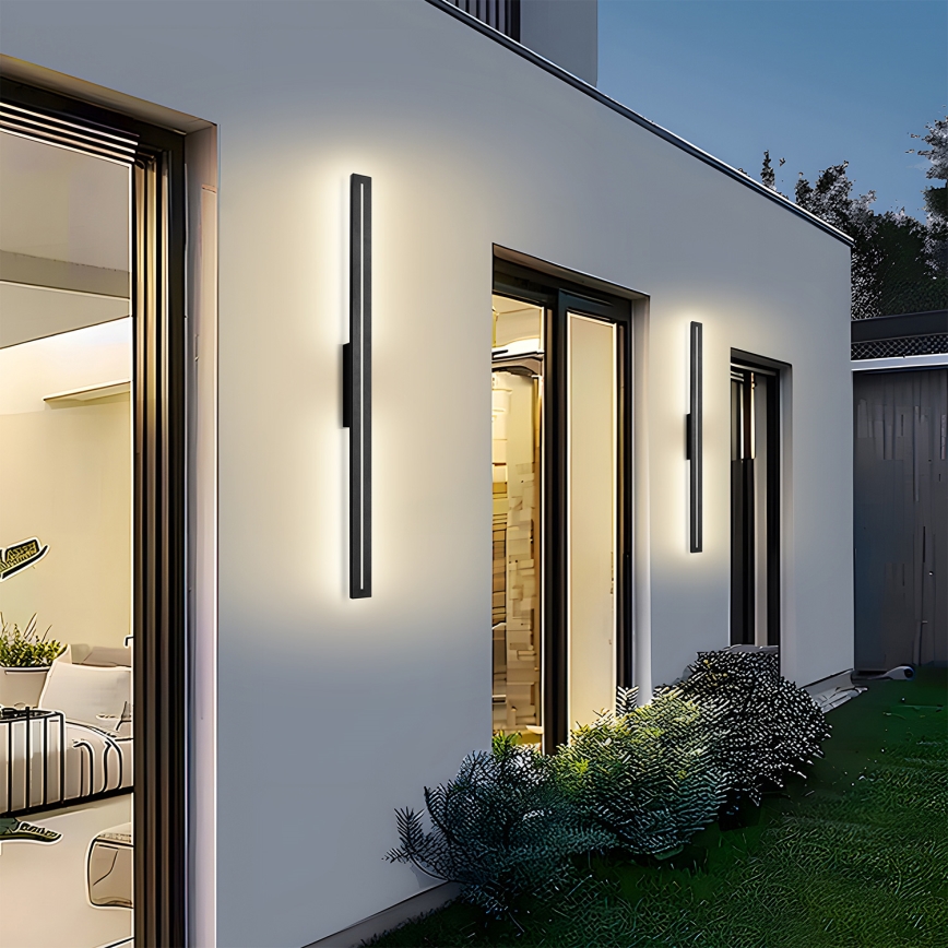 Brilagi - Aplique de pared exterior LINEO LED/24W/230V 3000K IP65 100 cm negro