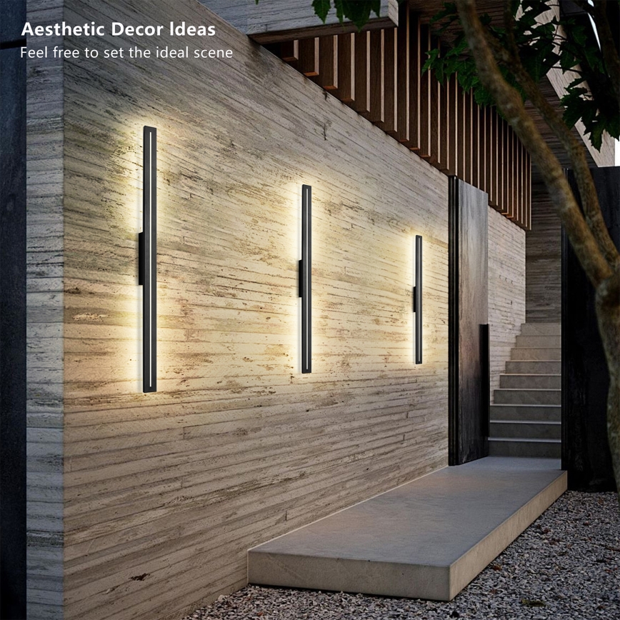 Brilagi - Aplique de pared exterior LINEO LED/24W/230V 3000K IP65 100 cm negro