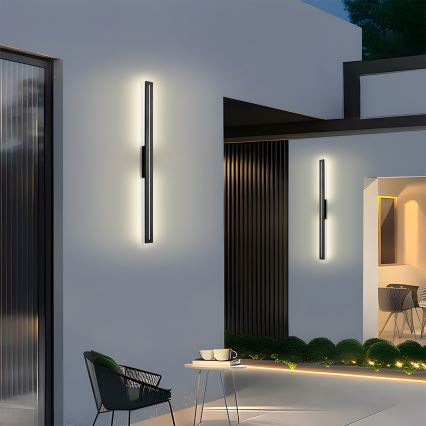 Brilagi - Aplique de pared exterior LINEO LED/24W/230V 3000K IP65 100 cm negro