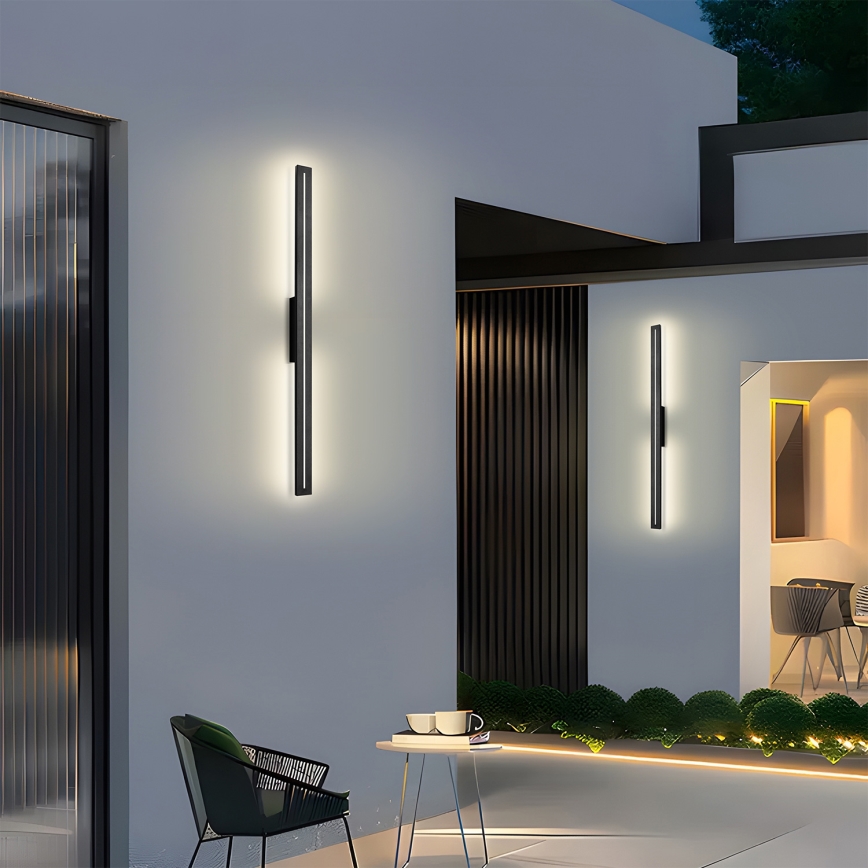 Brilagi - Aplique de pared exterior LINEO LED/24W/230V 3000K IP65 100 cm negro