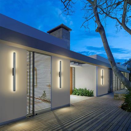 Brilagi - Aplique de pared exterior LED LINEO LED/24W/230V 4000K IP65 100 cm antracita