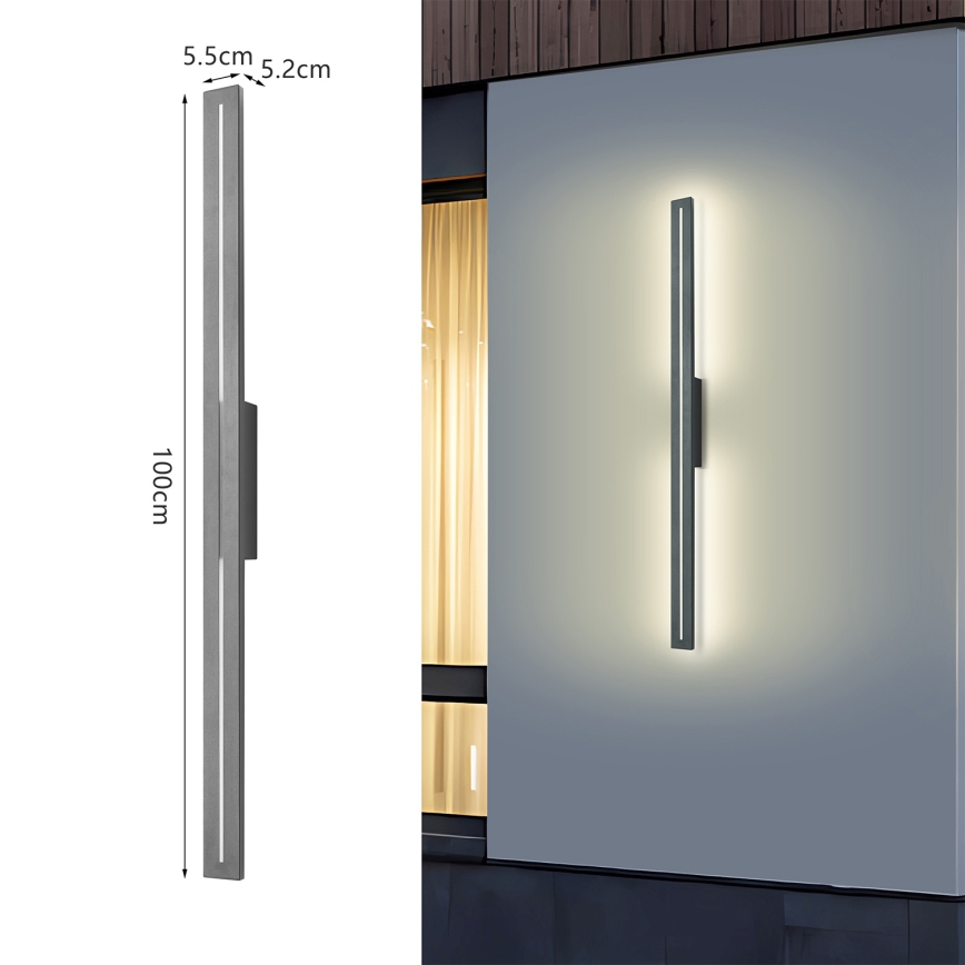 Brilagi - Aplique de pared exterior LED LINEO LED/24W/230V 4000K IP65 100 cm antracita