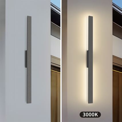 Brilagi - Aplique LED de pared exterior LUNA LED/24W/230V 3000K IP65 100 cm antracita