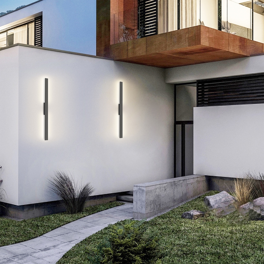 Brilagi - Aplique LED de pared exterior LUNA LED/24W/230V 3000K IP65 100 cm antracita