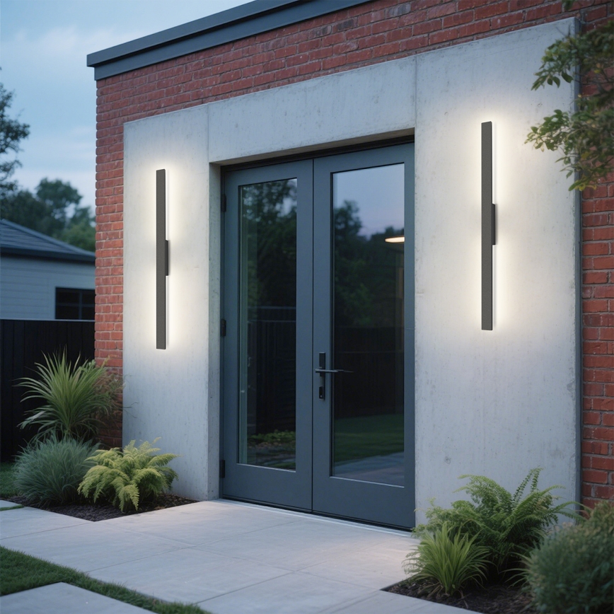 Brilagi - Aplique LED de pared exterior LUNA LED/24W/230V 3000K IP65 100 cm antracita