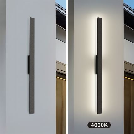 Brilagi - Aplique de pared exterior LED LUNA LED/24W/230V 4000K IP65 100 cm negro