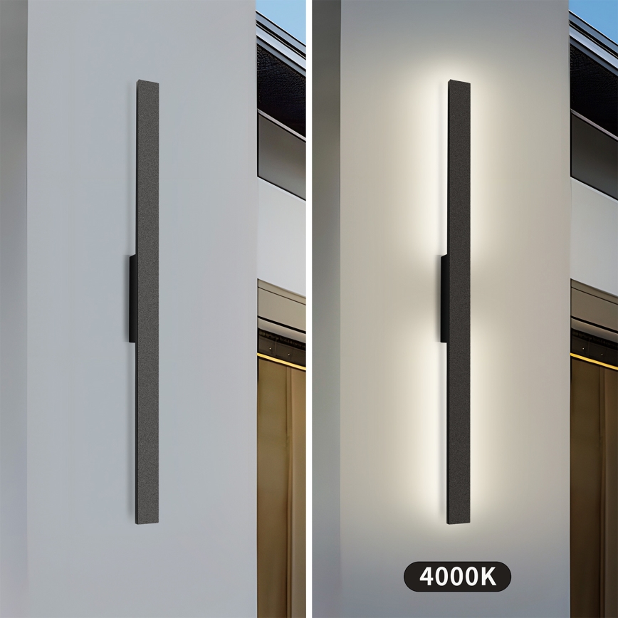 Brilagi - Aplique de pared exterior LED LUNA LED/24W/230V 4000K IP65 100 cm negro