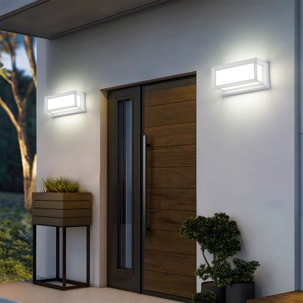 Brilagi - Aplique de pared exterior LED PARKER LED/12W/230V blanco IP44