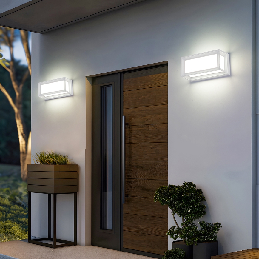 Brilagi - Aplique de pared exterior LED PARKER LED/12W/230V blanco IP44