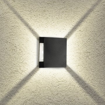 Brilagi - Aplique de pared exterior LED QUADRAY LED/4W/230V negro IP65