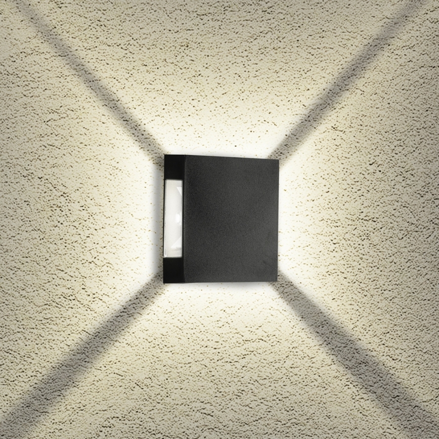 Brilagi - Aplique de pared exterior LED QUADRAY LED/4W/230V negro IP65