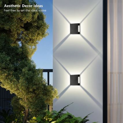 Brilagi - Aplique de pared exterior LED QUADRAY LED/4W/230V negro IP65