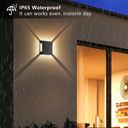 Brilagi - Aplique de pared exterior LED QUADRAY LED/4W/230V negro IP65