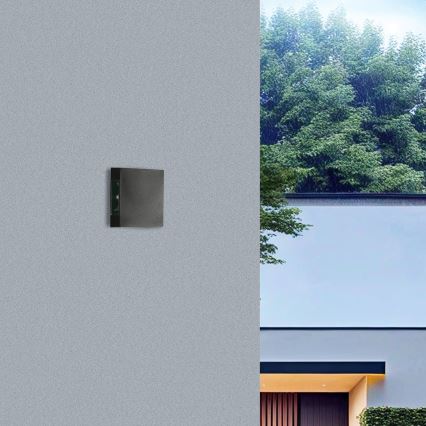 Brilagi - Aplique de pared exterior LED QUADRAY LED/4W/230V negro IP65