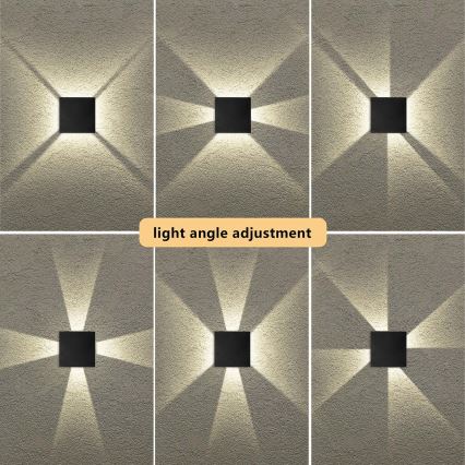 Brilagi - Aplique de pared exterior LED QUADRAY LED/4W/230V negro IP65