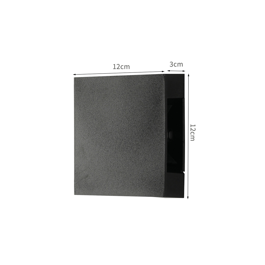 Brilagi - Aplique de pared exterior LED QUADRAY LED/4W/230V negro IP65