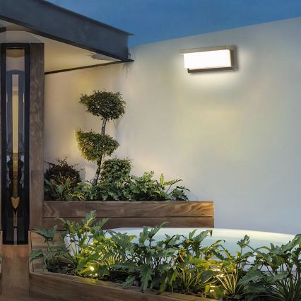 Brilagi - Aplique de pared exterior LED RGBW regulable BRICKY 1xE27/15W/230V 2700-6500K IP54 gris