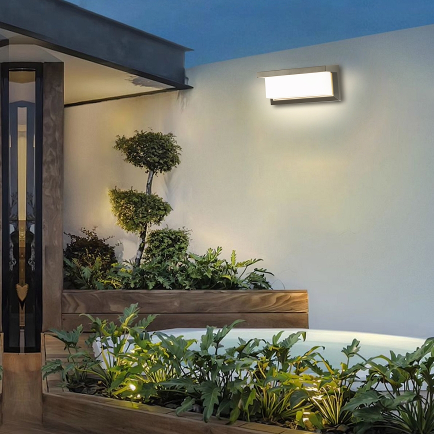 Brilagi - Aplique de pared exterior LED RGBW regulable BRICKY 1xE27/15W/230V 2700-6500K IP54 gris