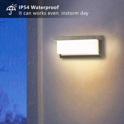 Brilagi - Aplique de pared exterior LED RGBW regulable BRICKY 1xE27/15W/230V 2700-6500K IP54 gris