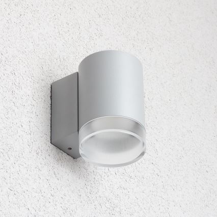 Brilagi - Aplique de pared exterior LED RGBW regulable MATERA 1xGU10/6W/230V 3000K IP54 gris + mando a distancia