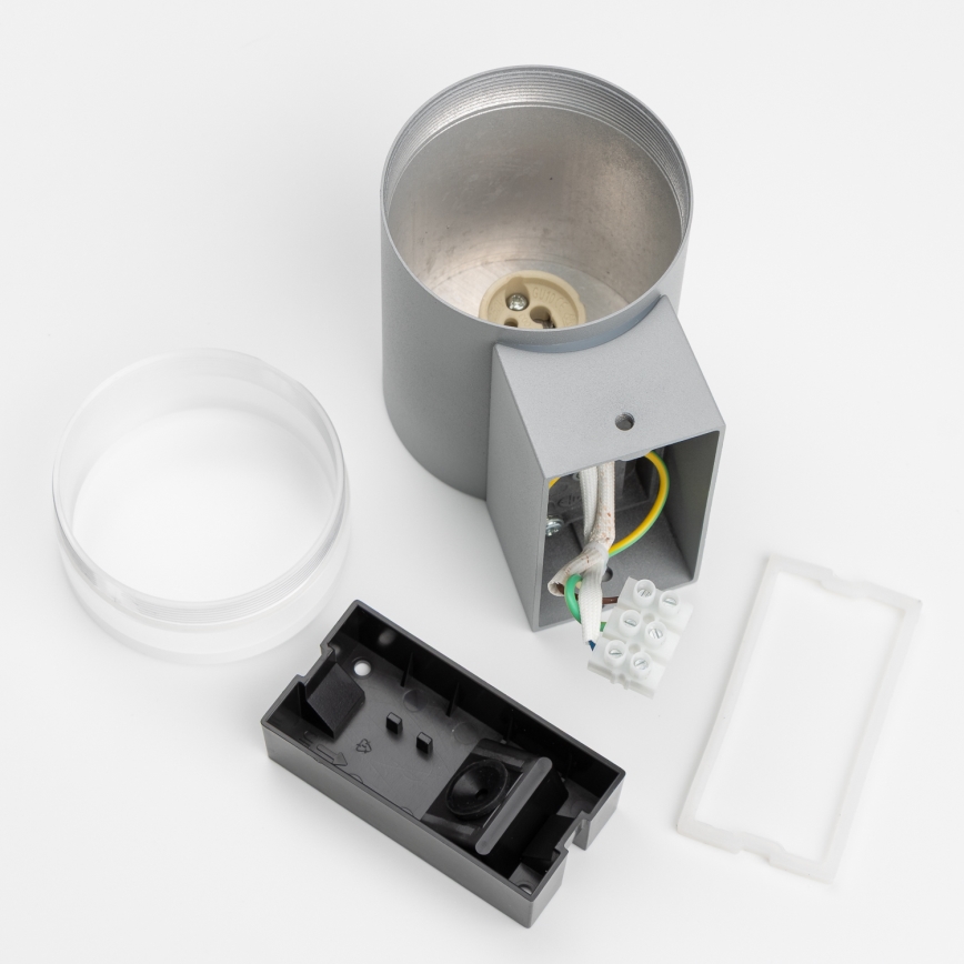 Brilagi - Aplique de pared exterior LED RGBW regulable MATERA 1xGU10/6W/230V 3000K IP54 gris + mando a distancia