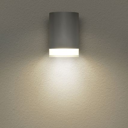 Brilagi - Aplique de pared exterior LED RGBW regulable MATERA 1xGU10/6W/230V 3000K IP54 gris + mando a distancia