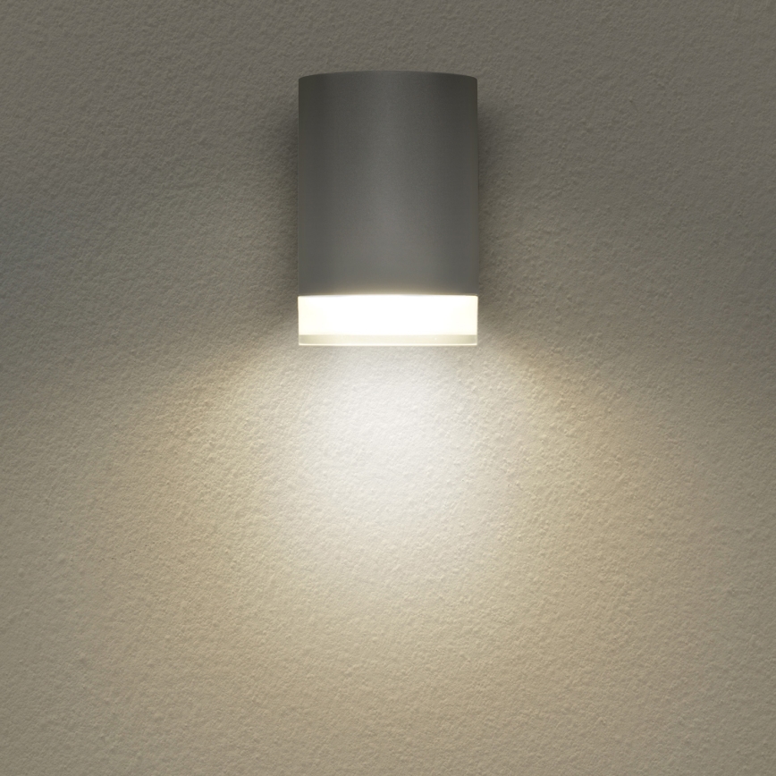 Brilagi - Aplique de pared exterior LED RGBW regulable MATERA 1xGU10/6W/230V 3000K IP54 gris + mando a distancia