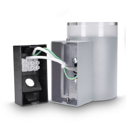 Brilagi - Aplique de pared exterior LED RGBW regulable MATERA 1xGU10/6W/230V 3000K IP54 gris + mando a distancia