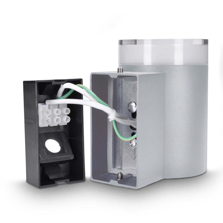 Brilagi - Aplique de pared exterior LED RGBW regulable MATERA 1xGU10/6W/230V 3000K IP54 gris + mando a distancia