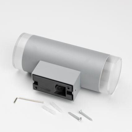 Brilagi - Luminaria de pared exterior LED RGBW regulable MATERA 2xGU10/6W/230V 3000K IP54 gris + mando a distancia