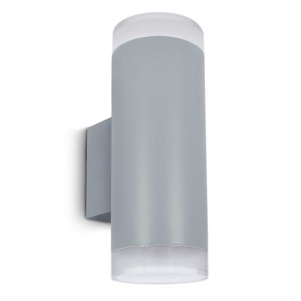 Brilagi - Luminaria de pared exterior LED RGBW regulable MATERA 2xGU10/6W/230V 3000K IP54 gris + mando a distancia