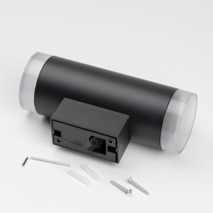 Brilagi - Aplique de pared exterior LED RGBW regulable MATERA 2xGU10/6W/230V 3000K IP54 negro + mando a distancia