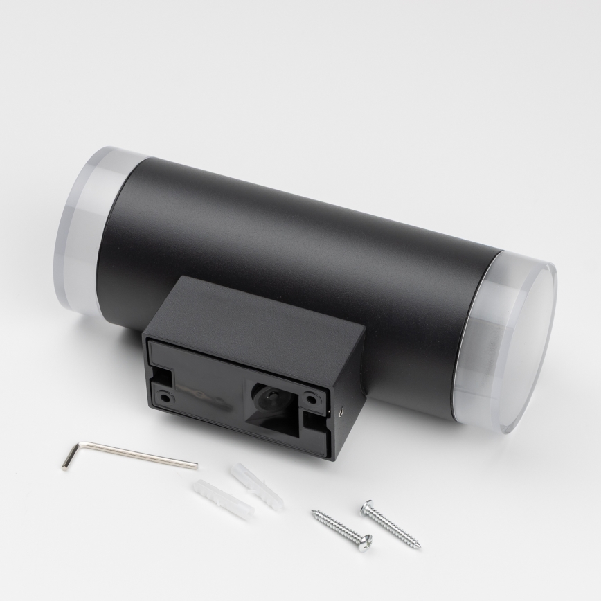 Brilagi - Aplique de pared exterior LED RGBW regulable MATERA 2xGU10/6W/230V 3000K IP54 negro + mando a distancia