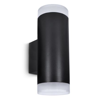 Brilagi - Aplique de pared exterior LED RGBW regulable MATERA 2xGU10/6W/230V 3000K IP54 negro + mando a distancia