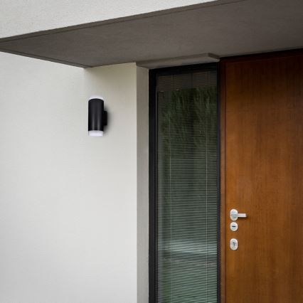 Brilagi - Aplique de pared exterior LED RGBW regulable MATERA 2xGU10/6W/230V 3000K IP54 negro + mando a distancia