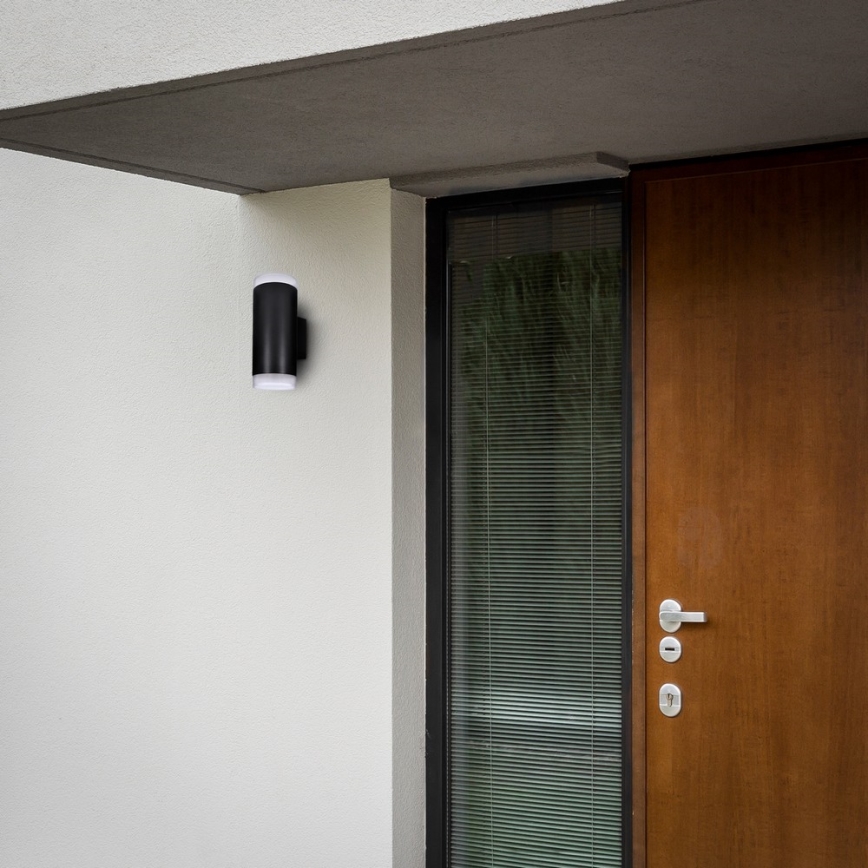 Brilagi - Aplique de pared exterior LED RGBW regulable MATERA 2xGU10/6W/230V 3000K IP54 negro + mando a distancia