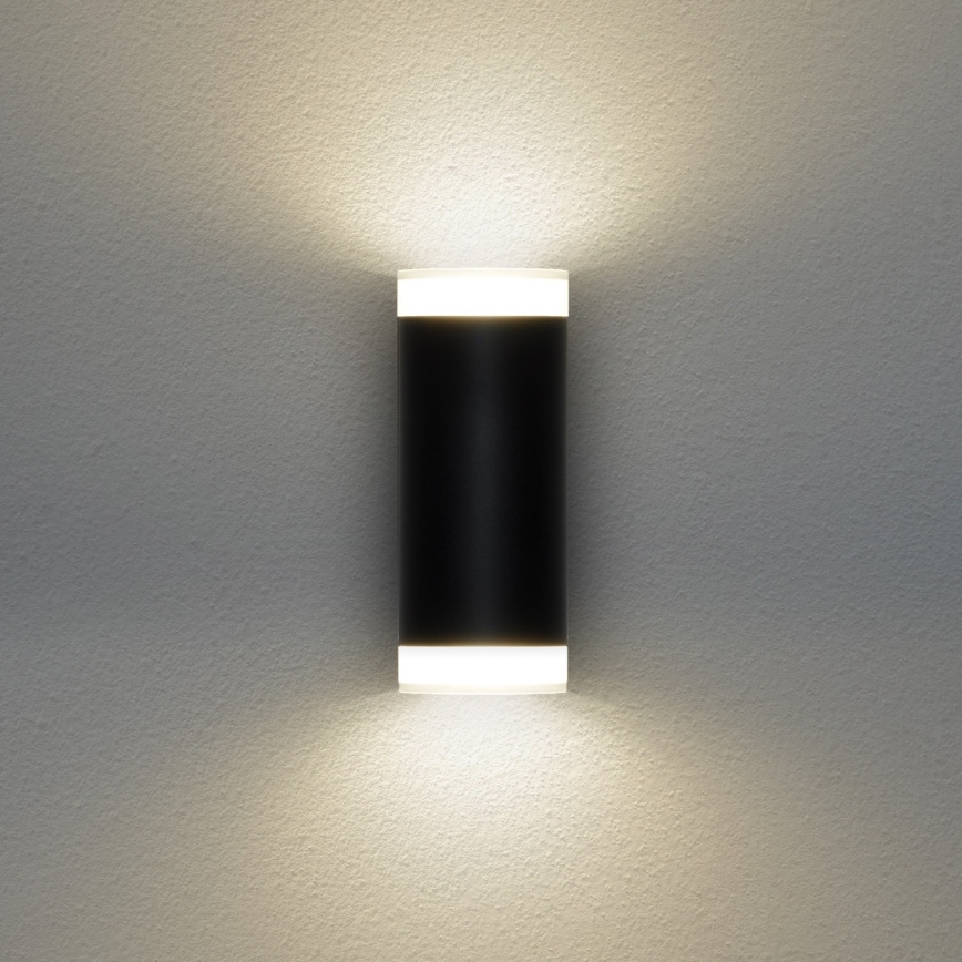 Brilagi - Aplique de pared exterior LED RGBW regulable MATERA 2xGU10/6W/230V 3000K IP54 negro + mando a distancia